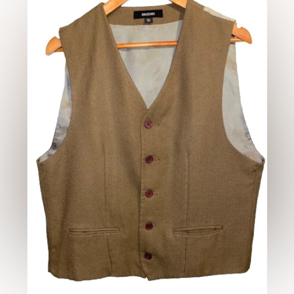 J Riggings Mens Chocolate Brown Vest 5 Button Size L  Chocolate Lining